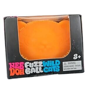 NEW! NeeDoh FUZZ BALL (1) WILD CATS 🐱 The Velvet Squeeze Orange HTF